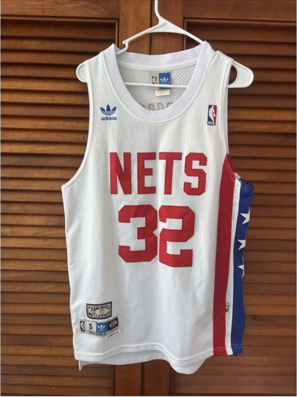 Julius Erving New York Nets #32 Adidas Hardwood Classics 1974-76 Jersey Mens S